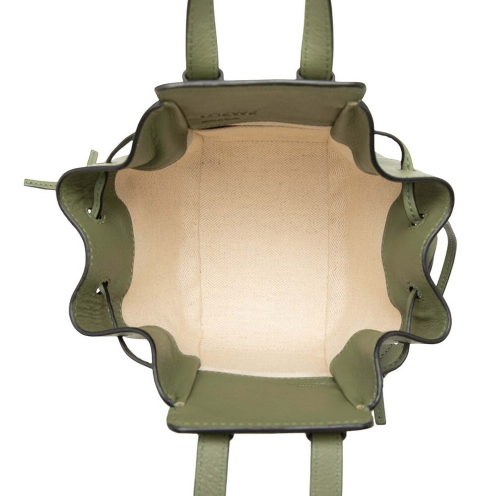Loewe Hammock Mini Handbag/Shoulder Bag, 2-Way, Avocado Green Leather, Women's. - Picture 4 of 7